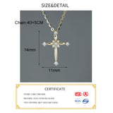 925 Sterling Silver Zircon Cross Choker Necklace For Women