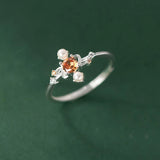925 Silver Zircon Pearl Cross Ring Women Jewelry