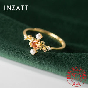 925 Silver Zircon Pearl Cross Ring Women Jewelry