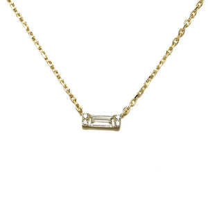 925 Silver Zircon CZ Rectangle Choker Necklace Women Fine Jewelry