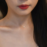 925 Silver Zircon CZ Rectangle Choker Necklace Women Fine Jewelry