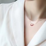 925 Silver Zircon CZ Round 14K Choker Necklace Women Classic Fine Jewelry