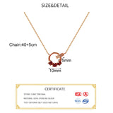 925 Silver Zircon CZ Round 14K Choker Necklace Women Classic Fine Jewelry