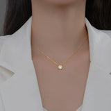 925 Sterling Silver Zircon CZ Round Choker Necklace For Women