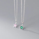 925 Silver CZ Star Choker Necklace Classic Fine Jewelry