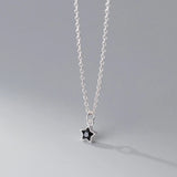 925 Silver CZ Star Choker Necklace Classic Fine Jewelry