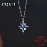 925 Sterling Silver Zircon CZ Star Choker Necklace For Women