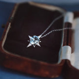 925 Sterling Silver Zircon CZ Star Choker Necklace For Women