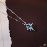 925 Sterling Silver Zircon CZ Star Choker Necklace For Women