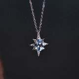 925 Sterling Silver Zircon CZ Star Choker Necklace For Women