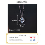925 Sterling Silver Zircon CZ Star Choker Necklace For Women