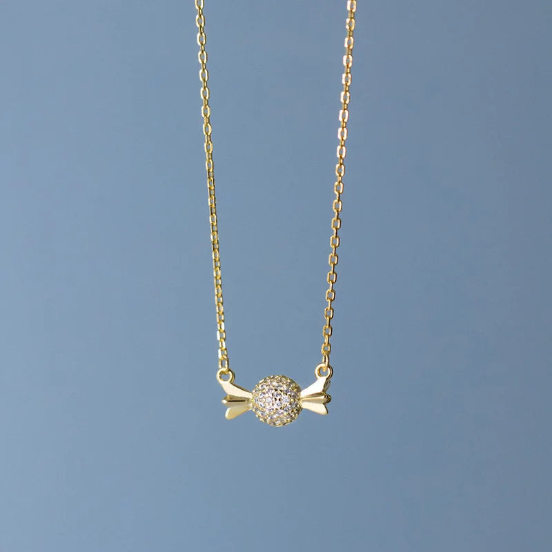 925 Silver Zircon Candy Choker Necklace Women Jewelry