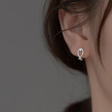 925 Silver Zircon Cat Fish Stud Earrings Women Classic Jewelry