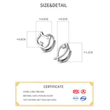 925 Silver Zircon Cat Fish Stud Earrings Women Classic Jewelry