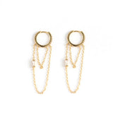 925 Silver Zircon Chain Tassel Hoop Earrings for Women Party Fine Jewelry