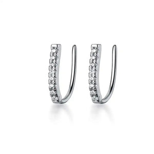 925 Sterling Silver Zircon Clip Earrings For Women Party Jewelry
