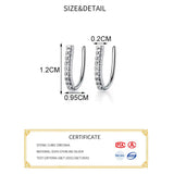 925 Sterling Silver Zircon Clip Earrings For Women Party Jewelry