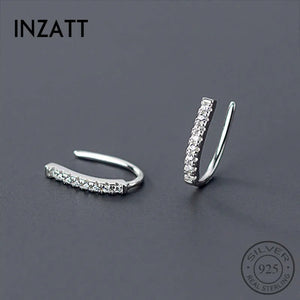 925 Sterling Silver Zircon Clip Earrings For Women Party Jewelry