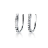 925 Sterling Silver Zircon Clip Earrings For Women Party Jewelry
