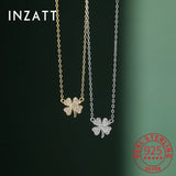 Real 925 Silver Zircon Clover Choker Necklace Women Classic Jewelry