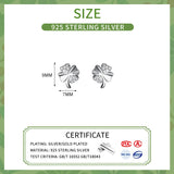 925 Silver Zircon Clover Stud Earrings OL Fine Jewelry