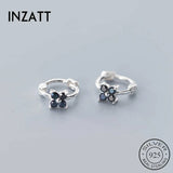 925 Silver Zircon Clover Hoop Earrings Fine Jewelry