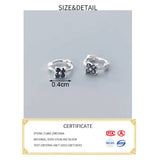 925 Silver Zircon Clover Hoop Earrings Fine Jewelry