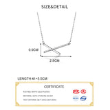 925 Silver Zircon Cross X Pendant Choker Necklace Women Bohemian Jewelry