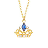 925 Silver Zircon Crown Pendant Choker Necklace for Women