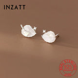925 Silver Zircon Enamel Leaves Stud Earrings Women Plant Jewelry