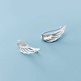 925 Sterling Silver Zircon Feather Stud Earring for Women Party