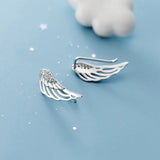 925 Sterling Silver Zircon Feather Stud Earring for Women Party