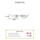 925 Sterling Silver Zircon Feather Stud Earring for Women Party