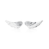 925 Sterling Silver Zircon Feather Stud Earring for Women Party