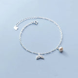 925 Silver Zircon Fish Tail Bracelet for Women