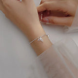 925 Silver Zircon Fish Tail Bracelet for Women