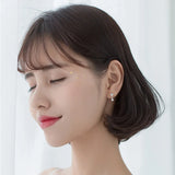925 Sterling Silver Zircon Flower Hoop Earrings Women Party Jewelry