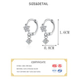 925 Sterling Silver Zircon Flower Hoop Earrings Women Party Jewelry