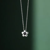 925 Silver Zircon Flower Choker Necklace Women Jewelry