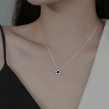 925 Silver Zircon Flower Choker Necklace Women Jewelry