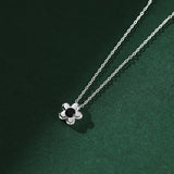 925 Silver Zircon Flower Choker Necklace Women Jewelry