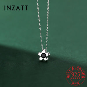 925 Silver Zircon Flower Choker Necklace Women Jewelry
