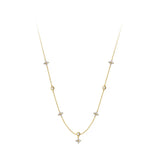 925 Silver Zircon Flower Choker Necklace Women Bohemian Jewelry