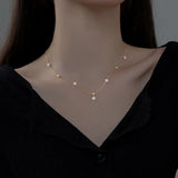 925 Silver Zircon Flower Choker Necklace Women Bohemian Jewelry