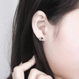 925 Silver Zircon Flower Stud Earring Women Fine Jewelry Gift