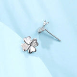 925 Silver Zircon Flower Stud Earring Women Fine Jewelry Gift
