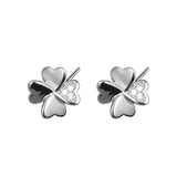925 Silver Zircon Flower Stud Earring Women Fine Jewelry Gift
