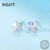 925 Silver Zircon Flower Stud Earring Women Fine Jewelry Gift