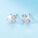 925 Silver Zircon Flower Stud Earring Women Fine Jewelry Gift