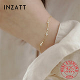 925 Silver Zircon Geometric Bracelet Women 14K Gold Hiphop Jewelry